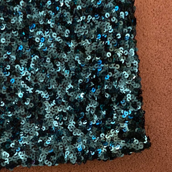LULUS “JUST TONIGHT” TEAL SEQUIN BODYCON ONE SHOULDER‎ DRESS XS - Picture 2 of 10